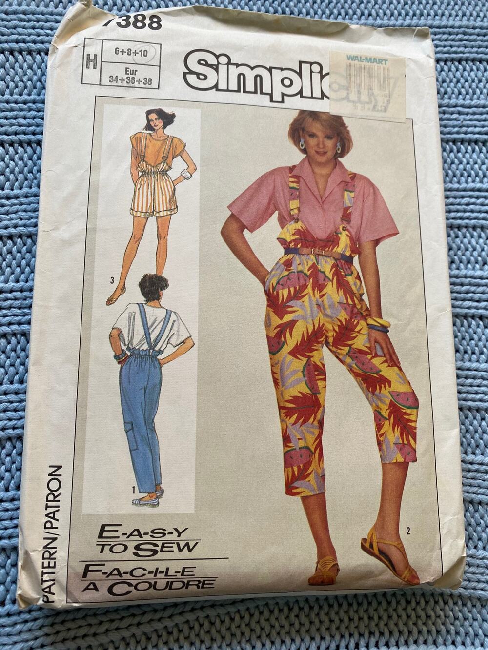 Simplicity 7388 Overall pattern 1980s
